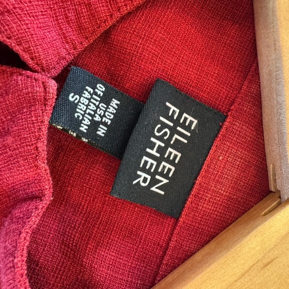 Vintage Eileen Fisher Linen Blend Sleeveless Burnt Red Tunic Top / small - Picture 2 of 11